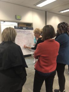 People brainstorming about getting school board support for employee wellness programs